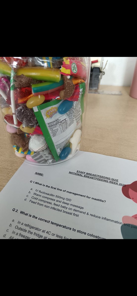 stephlooney1's tweet photo. Happy National Breastfeeding Week 2025 to all from Wexford General Maternity Unit. A buzz of activity this morning with loads of educational and fun activities planned for staff and families alike. Some activities to mention and showcase is our annual staff kids art competition. https://t.co/GwZx8LNTnU