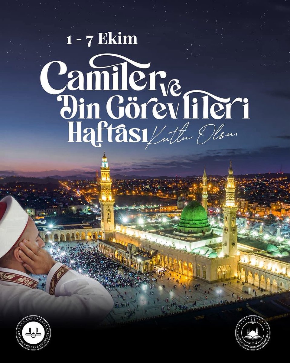 Necip milletimizin manevi rehberleri,  Gördüğümüzde imrendiğimiz görmediğimizde özlediğimiz Bütün din görevlilerimizin #Camiler ve  Din görevlileri haftasını tebrik ediyorum. Rabbim cumlesini  Dünya ve Ahirette aziz eylesin. 
#camilervedingoerevlilerihaftası