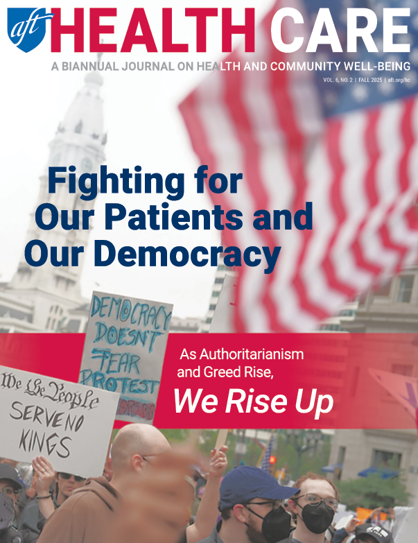 AFTunion's tweet photo. NEW in Fall '25 #AFTHealthCare:  
✊ @rweingarten on standing up for our democracy
🏥 @ofnhp @myWSNA&amp; @OregonNurses
on the danger of staffing cuts
♿ @harvardmed on improving access for patients with disabilities
Read more: https://t.co/L3XxxANST6 https://t.co/kb3Qx95A1f
