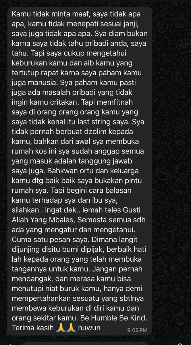 beneran gila #intinyadeh

- temen gue udh bertahun2 kerja rantau di jogja
- pengen pindah kos dan barang udah banyak, nyari kos kosongan
- awal agustus dapet. syaratnya langsung bayar 6 bulan, temenku nego 3 bulan dulu, bakal confirm bakal perpanjang another 3 bulan nanti di