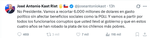 Prometer que se pueden recortar 6 mil millones de dólares sin tocar derechos sociales es mentir.

<a href="/joseantoniokast/">José Antonio Kast Rist 🖐️🇨🇱</a> lo sabe, su sector lo sabe, y hasta expertos de derecha lo dicen. Pero igual insiste, porque es más fácil vender humo que explicar la verdad: que esos recortes