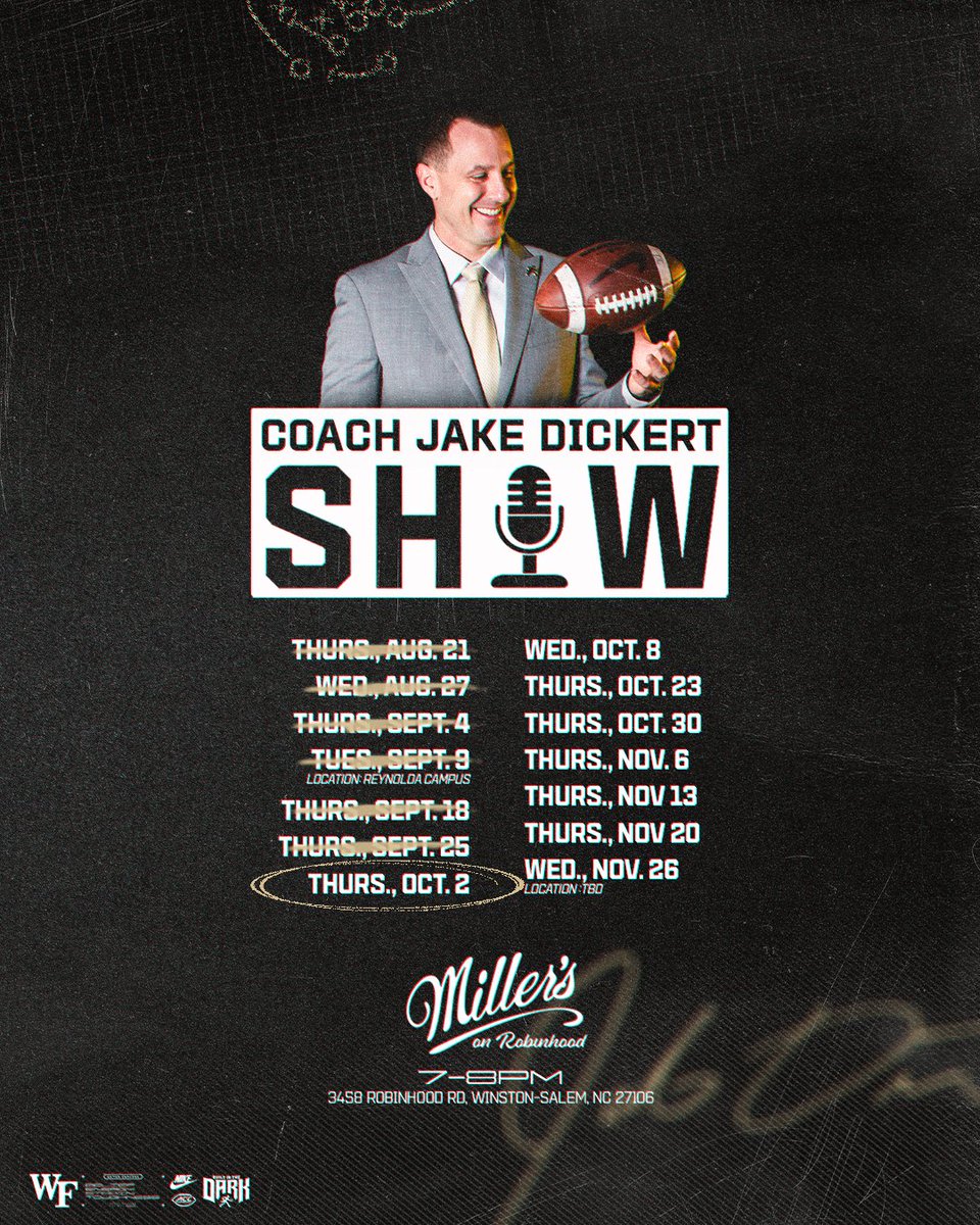 WakeFB's tweet image. Let&apos;s talk some football 🎙️

Thursday night at Miller&apos;s on Robinhood 🎩