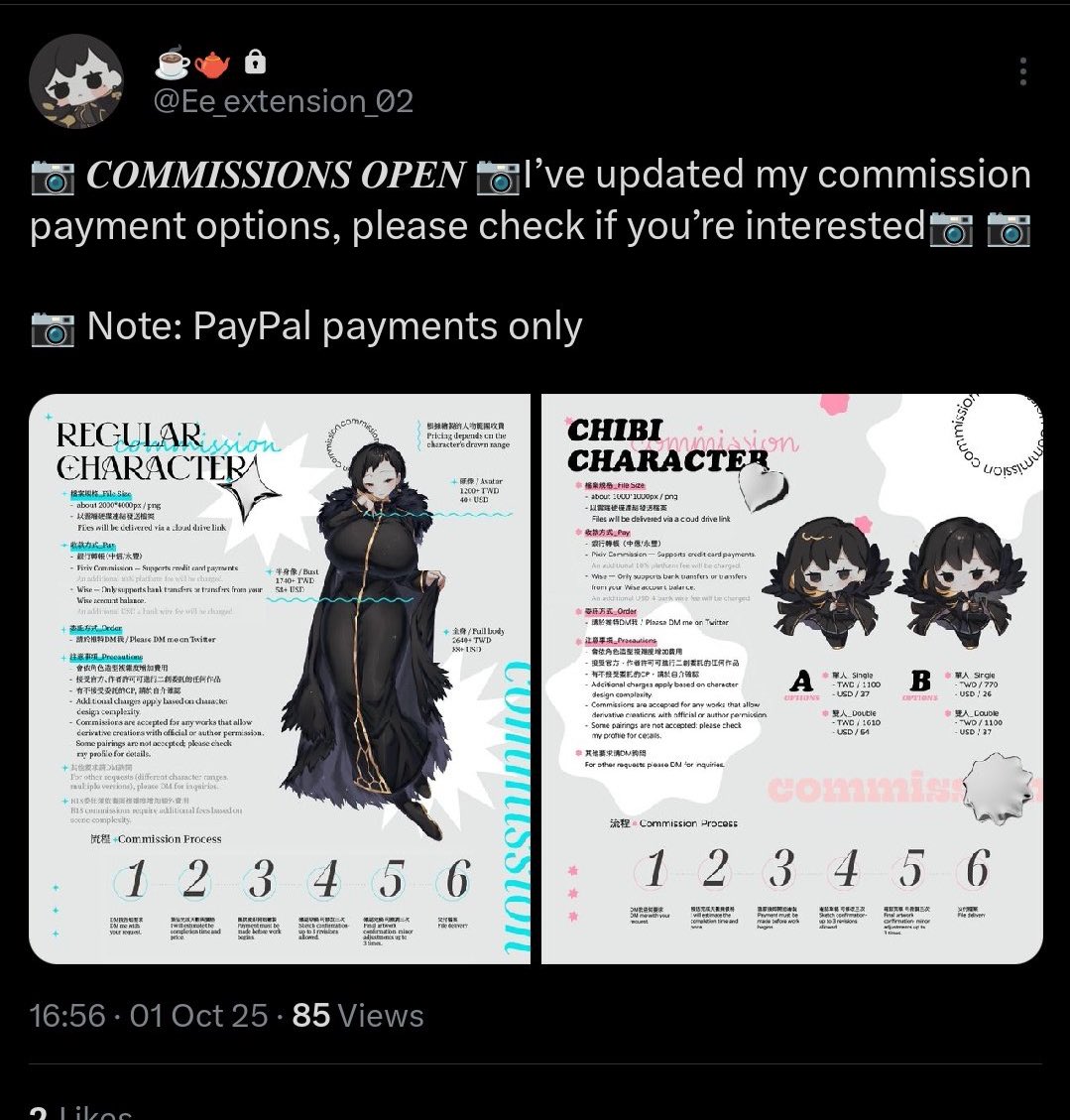 ⚠️⚠️⚠️⚠️⚠️⚠️Thanks to the person who reminded me, the one who stole my account has once again posted about taking commissions
DO NOT GIVE THEM MONEY, YOU WON’T GET ANY ART
The scammer thinks that by locking the account I wouldn’t know what tricks they’re pulling🙂