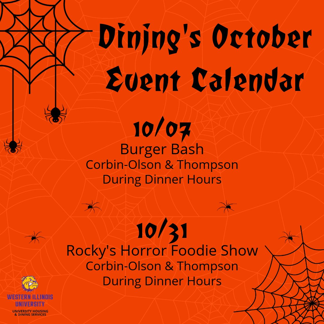 October is finally here! Check out Dining's events this month🎃