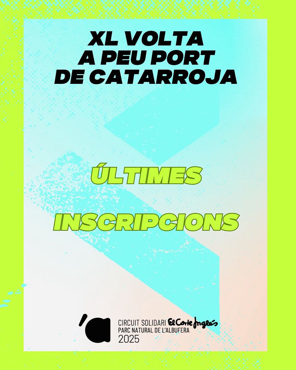 🏃‍♀️10 EDICIONS, 10 CARRERES​🏃‍♂️

🔟 XL VOLTA A PEU PORT DE CATARROJA
📆 4 OCTUBRE
📲 cronorunner.com/inscripcion.ph…

#CircuitAlbufera10 #CircuitAlbufera #Run #Running #Runner #Correr #CircuitSolidari
