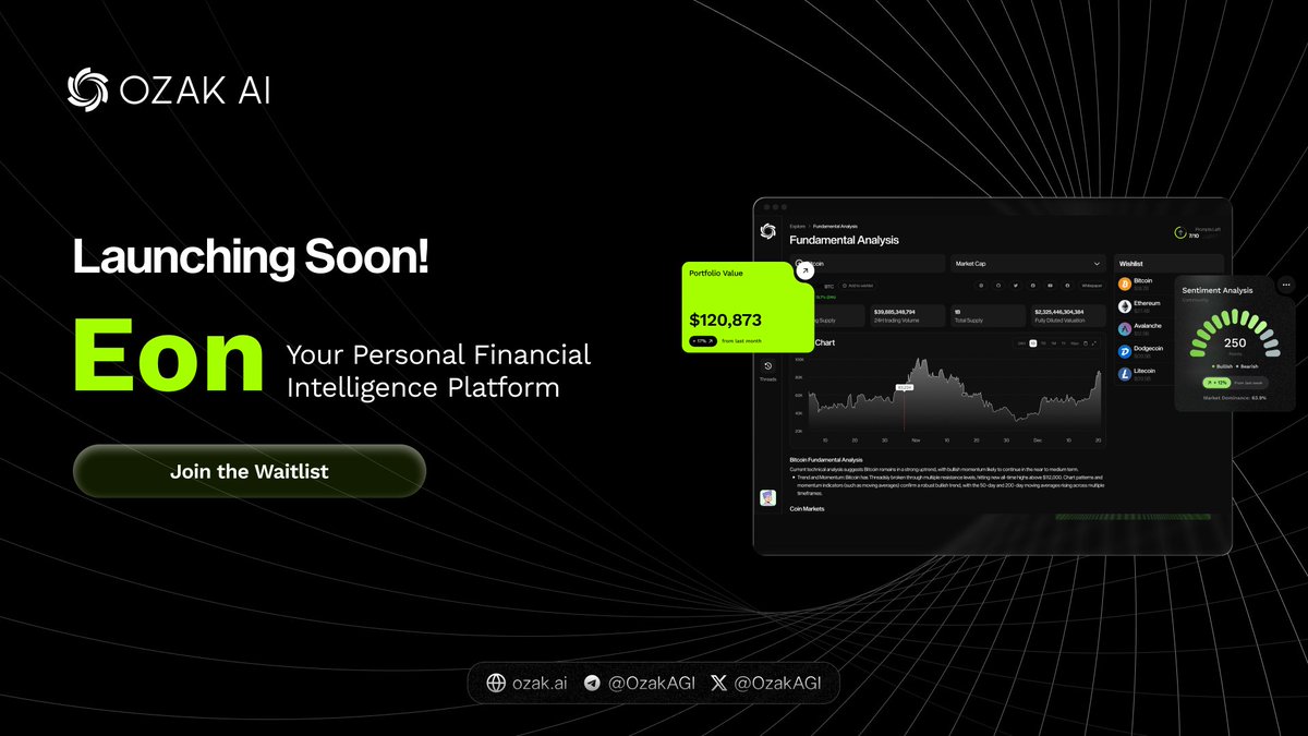 Introducing Eon ✨

We started Ozak AI with one goal in mind: empowering everyone to make better, more confident financial decisions.

We've been working our hearts out on something special, and today we’re introducing you to Eon.

Eon is the ultimate dashboard that's set to