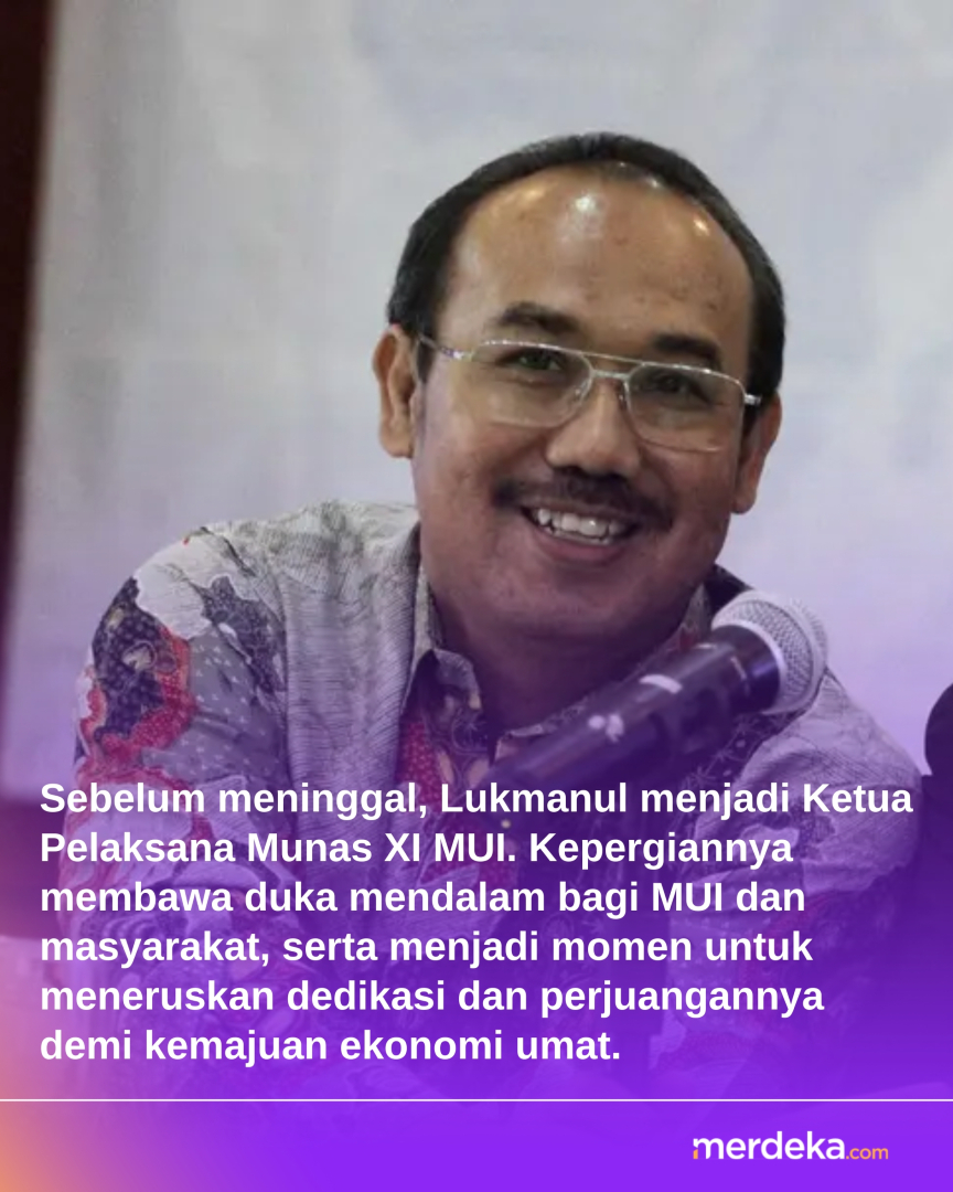 merdekadotcom's tweet image. Lukmanul Hakim, Ketua MUI Bidang Ekonomi, wafat pada 30 Sept 2025. Ia dikenal memperjuangkan sertifikasi halal untuk pemberdayaan UMKM dan ekonomi umat. Perannya penting dalam organisasi dan masyarakat. #LukmanulHakim #MUI #UMKM #mdkan #mdkmrs