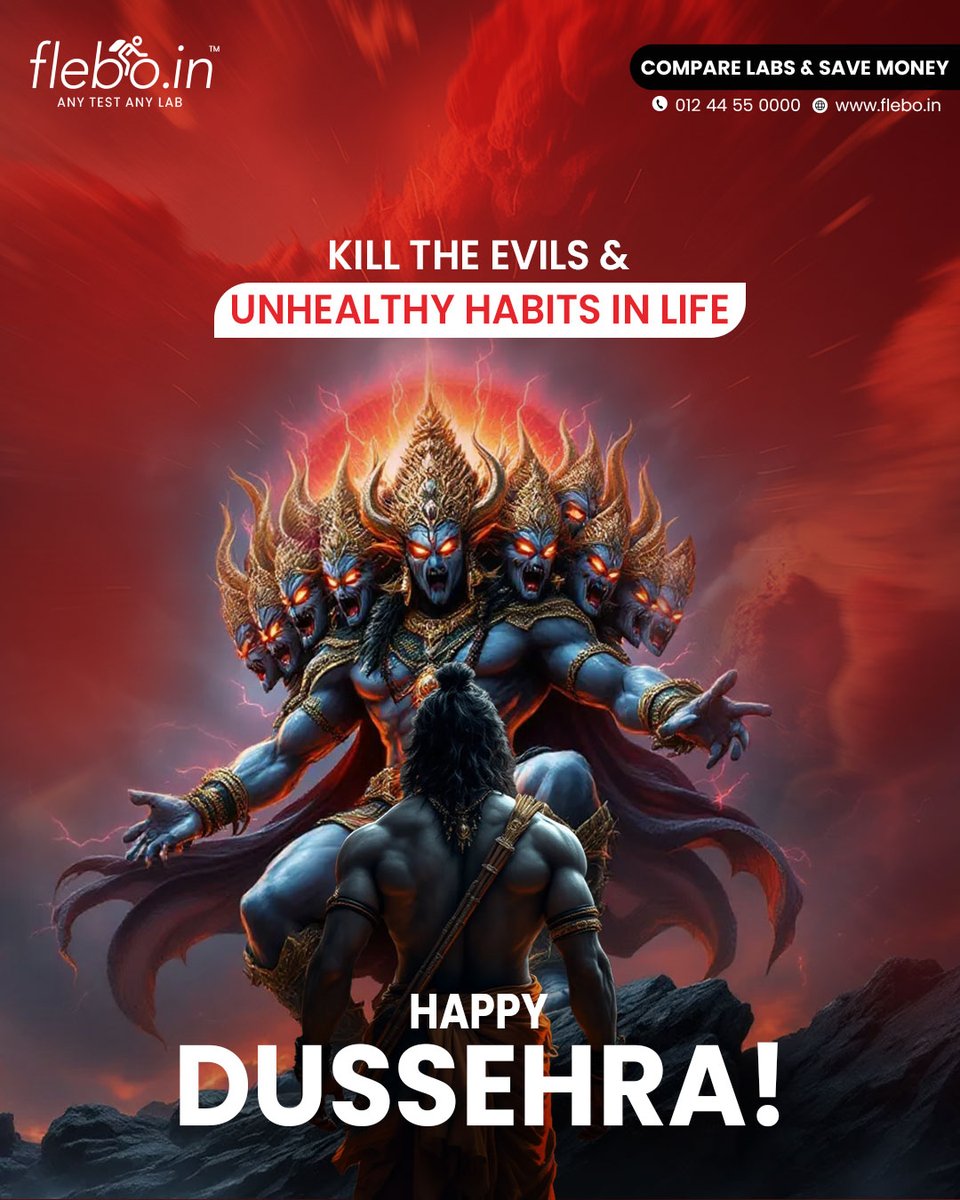 This Dussehra, let’s conquer the real evils — unhealthy habits and poor lifestyle choices. 🌿 Celebrate the festival with the spirit of health and wellness, because in today’s times, the true Ravana is not outside but within our unhealthy living.

#Flebo #anytestanylab #Dussehra