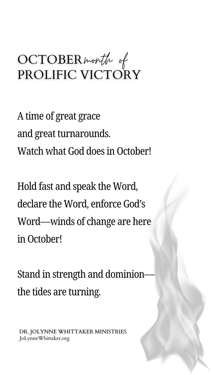 Welcome to your month of 
PROLIFIC Victory.

It’s time for great grace and great turnarounds—in Jesus’ name!

You will ascend the Lord’s mountain and see the salvation of your Lord.

You will hold fast the Word, declare the Word and see your God in motion!