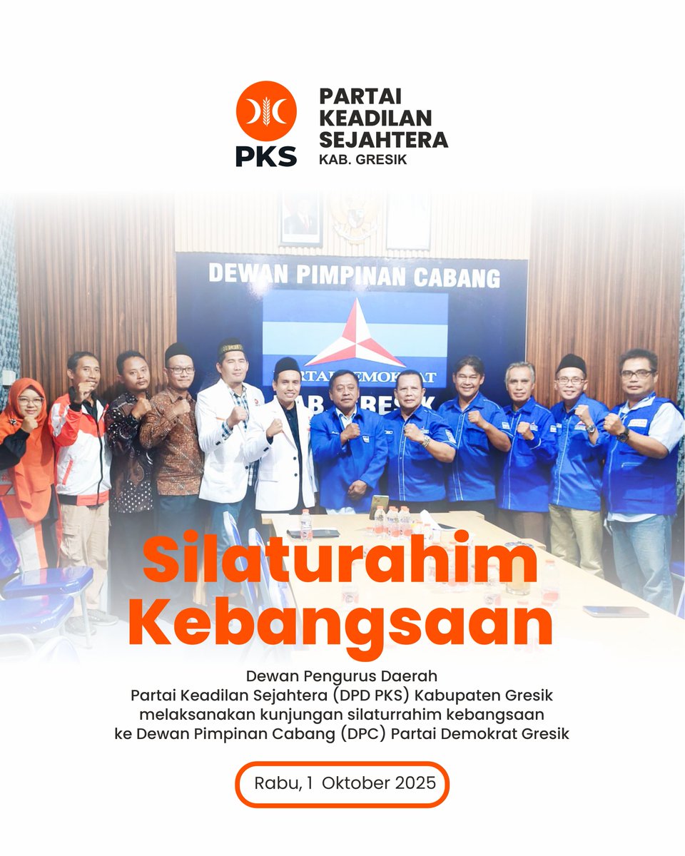 pksgresik's tweet image. PKS Gresik bersilaturrahim ke Partai Demokrat Gresik 🤝
Silaturrahim hangat ini jadi momen untuk belajar politik santun dan bersinergi demi Gresik lebih maju. ✨

#PKSGresik #DemokratGresik