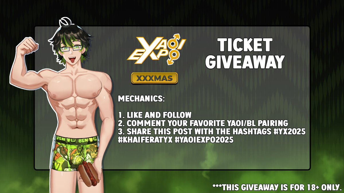 Khaifer🐹🌭 (@imkhaifer) on Twitter photo Want to win a free ticket to <a href="/YaoiExpoPH/">(公式) Yaoi Expo PH 🔞 | Dec 20, 2025</a> ? Join our special giveaway!
Enter through FB, Twitter and Bluesky for bonus entries.
3 Winners will be randomly selected and announced on November 1,2025
Good Luck!
#yx2025 #KhaiferatYX #YaoiExpo2025 Want to win a free ticket to <a href="/YaoiExpoPH/">(公式) Yaoi Expo PH 🔞 | Dec 20, 2025</a> ? Join our special giveaway!
Enter through FB, Twitter and Bluesky for bonus entries.
3 Winners will be randomly selected and announced on November 1,2025
Good Luck!
#yx2025 #KhaiferatYX #YaoiExpo2025