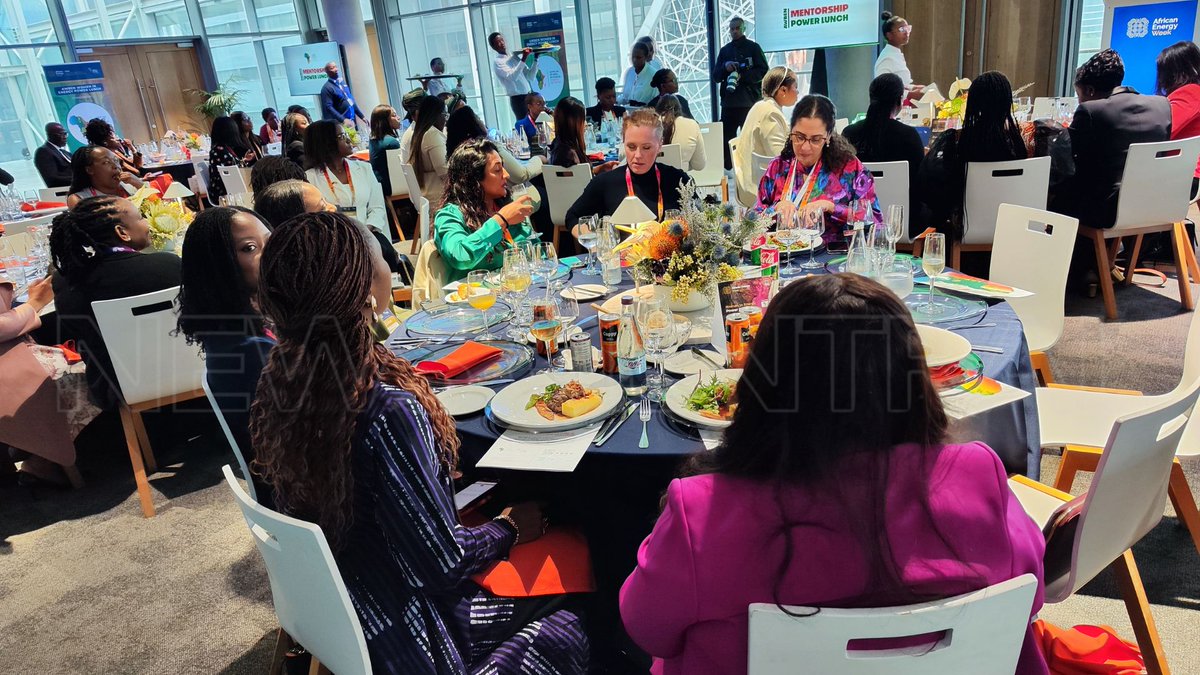 NewsCentralTV's tweet photo. [IN PICTURES]: At @Real_AEW, the African Women Business Energy Network (AWBEN) hosted a power lunch celebrating 20 young women driving change in Africa’s energy sector and launched a mentorship initiative to nurture tomorrow’s leaders.

#AEW2025 https://t.co/rsdoS8thGt