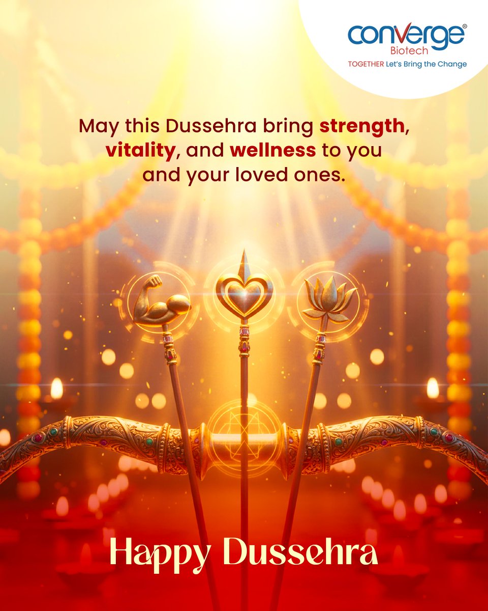 convergebiotech's tweet photo. May this Dussehra bring strength, vitality and wellness to you &amp; you loved ones #happydussehra https://t.co/Bo4nXO0tlF