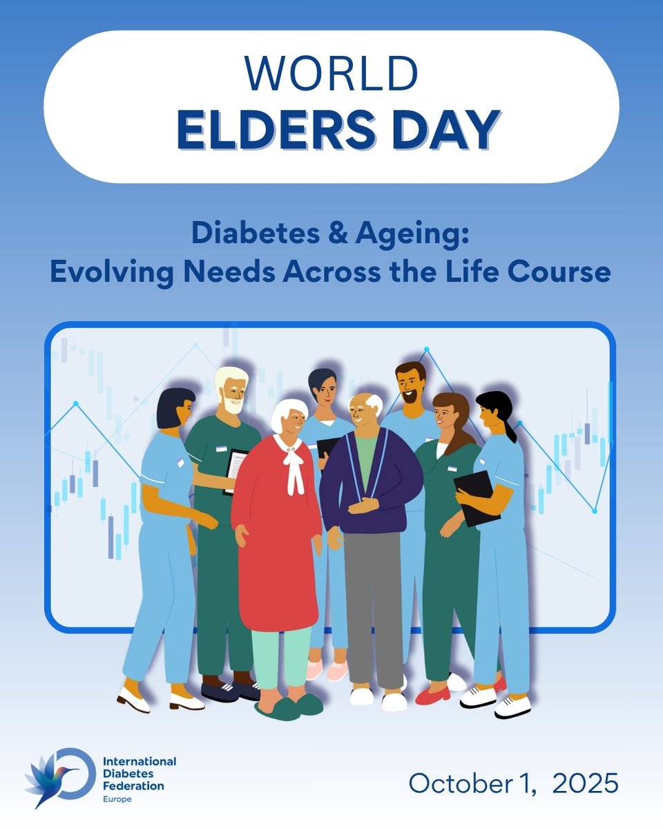 On #WorldEldersDay, we highlight the need for person-centred, adaptable diabetes care for older adults. Care must evolve with age, support caregivers, and embed innovation &amp; lived experience. Every age deserves dignity &amp; quality of life. 💙 #HealthyAgeing #Diabetes
