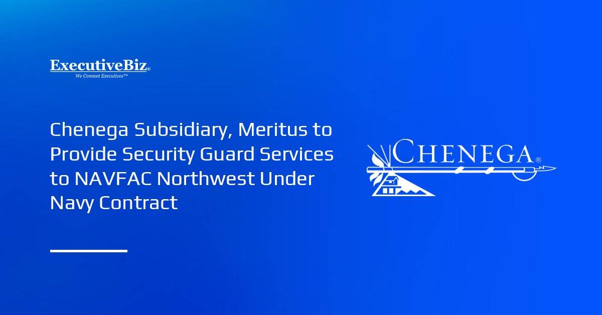 ExecutiveBiz's tweet image. @ChenegaCorpEHF and its partner, Meritus Solutions Group, have won an $82.5 million indefinite-delivery/indefinite-quantity contract from the US Navy to provide security guard services.

Read the contract details here- executivebiz.com/articles/chene…
_______

#Security #Chenega