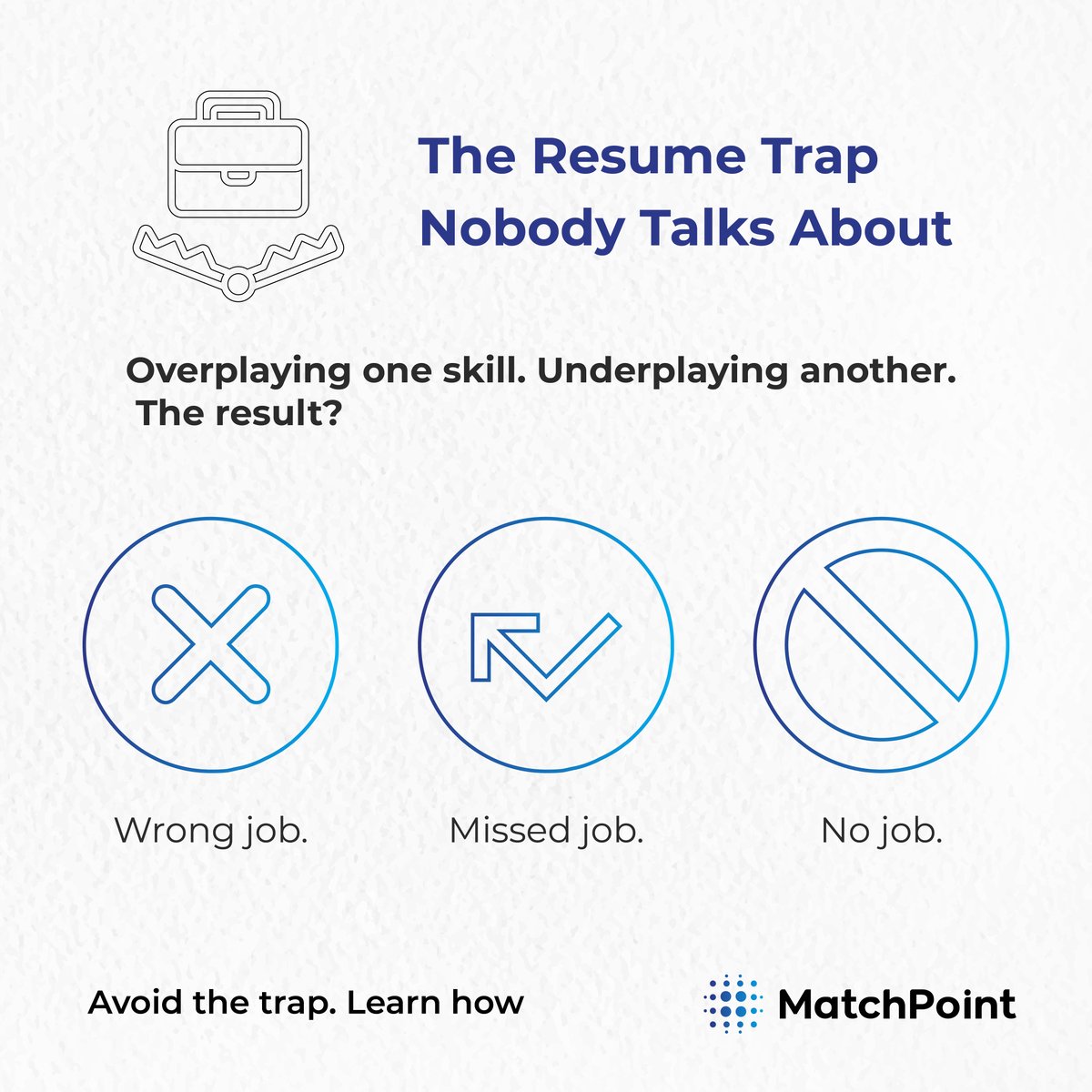 MatchPS's tweet photo. 🚨 Is your resume hurting you?

“The Resume Trap”:
⚠️ Overhype → Wrong interviews
⚠️ Downplay → Missed opportunities

It’s not about more keywords—it’s about balance.

👉 https://t.co/Wjdk0UA1MV

#ResumeTips #JobSearch #CareerAdvice #MatchPointsolutions https://t.co/Ovil2RI2Ec