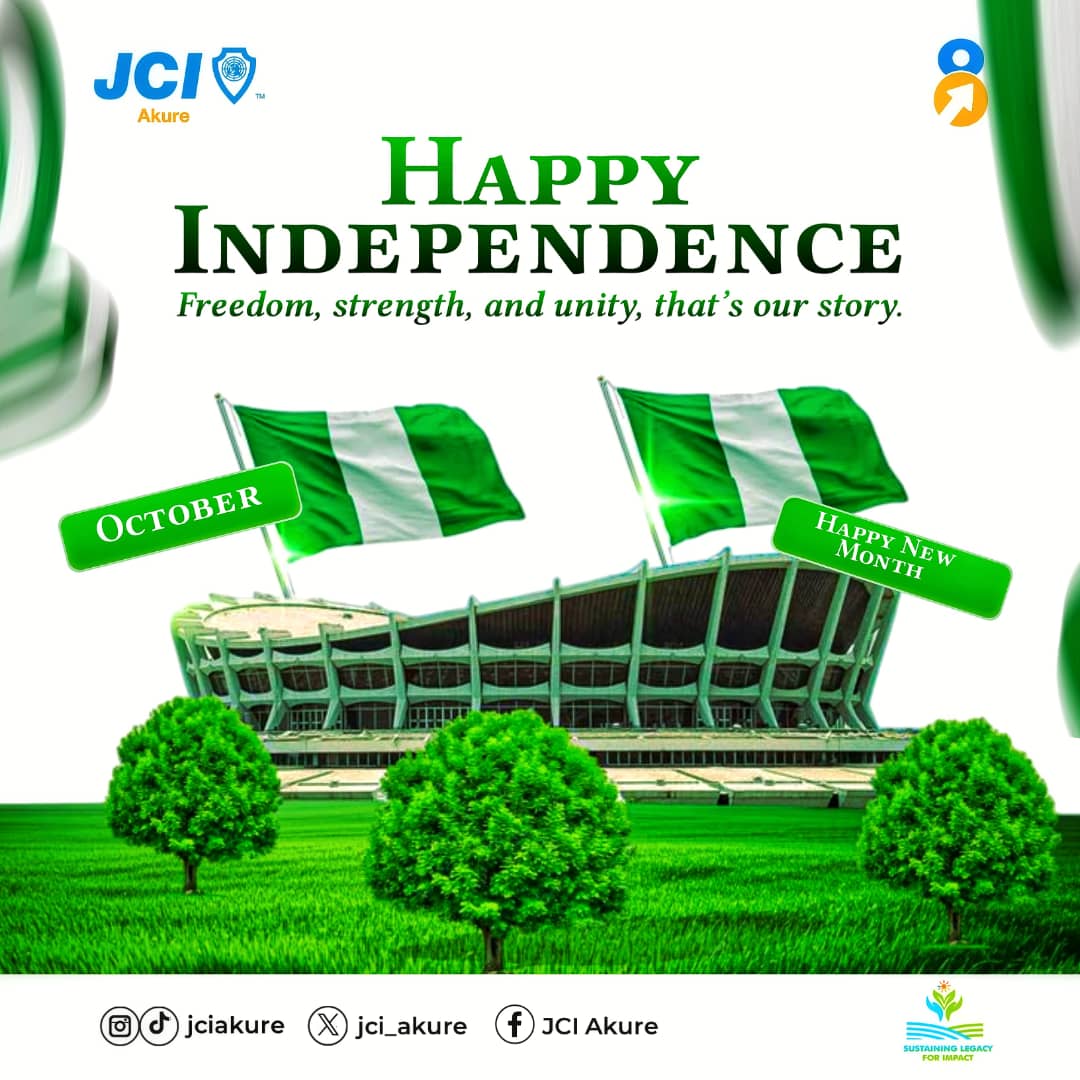 Happy New Month &amp;  Independence Day! 

Today, we celebrate Nigeria's 65th Independence day, we honour the sacrifices of heroes past and celebrate our freedom, creativity and strength of a nation. 

Wishing you a month of growth, positivity, and fulfillment.