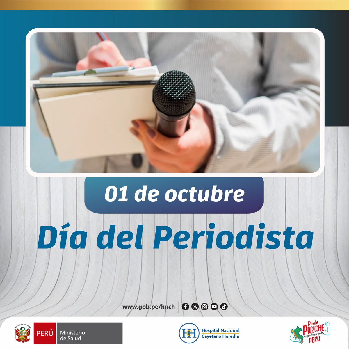 El Hospital Nacional Cayetano Heredia expresa su reconocimiento a quienes, con pasión, ética y valentía, ejercen el noble oficio de informar. 🎙️❤️