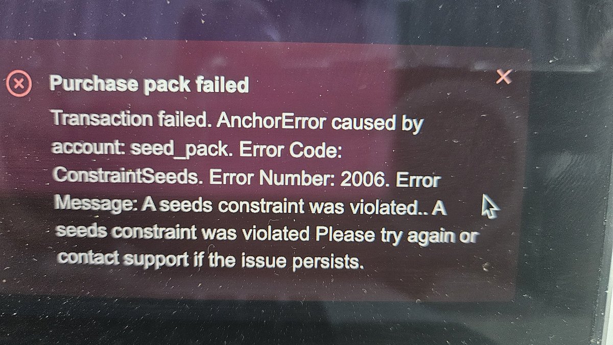 _Alpaca_World_'s tweet photo. @CryptoTeluguO @addicteddotfun Why I'm getting this error when purchasing seed pack ? https://t.co/uIxmmt9V1C