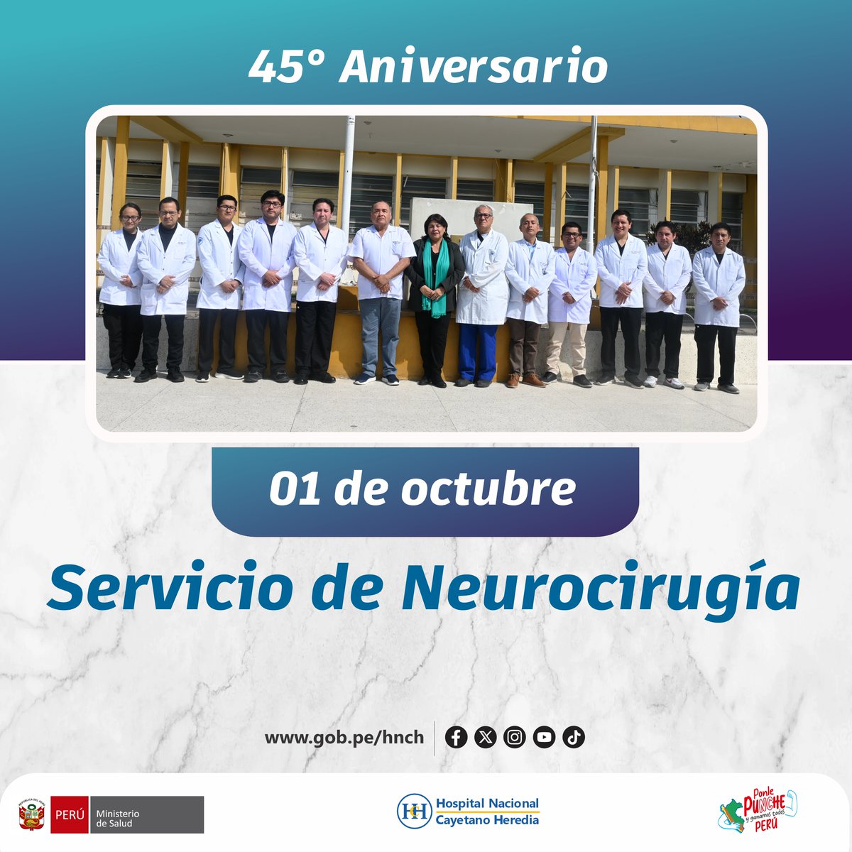 Desde sus inicios, este servicio ha sido símbolo de excelencia, compromiso y vocación. Gracias a nuestros neurocirujanos, enfermeras, técnicos y a todo el equipo humano que, con precisión y pasión, enfrentan los desafíos más complejos del cerebro y el sistema nervioso. 🙌🩺