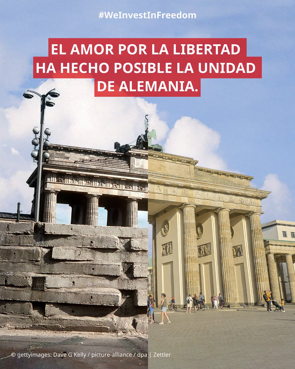 🇩🇪 estuvo una vez dividida.
En 1989, las protestas pacíficas en la RDA desencadenaron una revolución sin violencia.
En 1990, se produjo la reunificación.
Un punto de inflexión para Europa, posible gracias al coraje y la diplomacia.
#TagDerDeutschenEinheit #WeInvestInFreedom