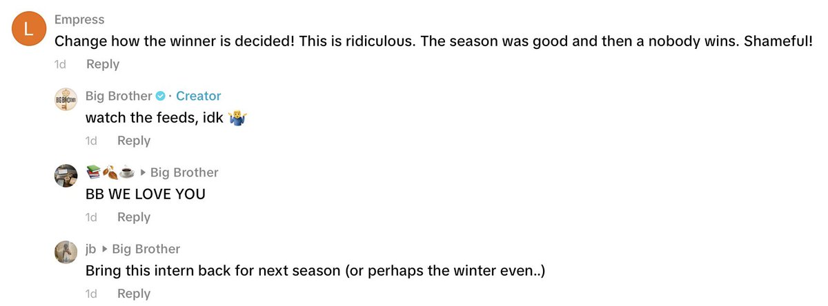 Not their social media manager telling people to watch the feeds because the TV edit sucks #BB27