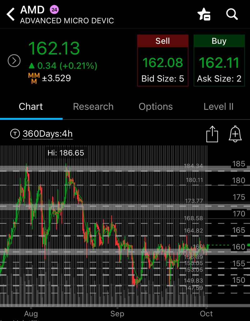 morano201's tweet photo. $AMD poised for a big bounce but let’s stay patient. Watching for a break of $165. https://t.co/P5kuK5wa3T