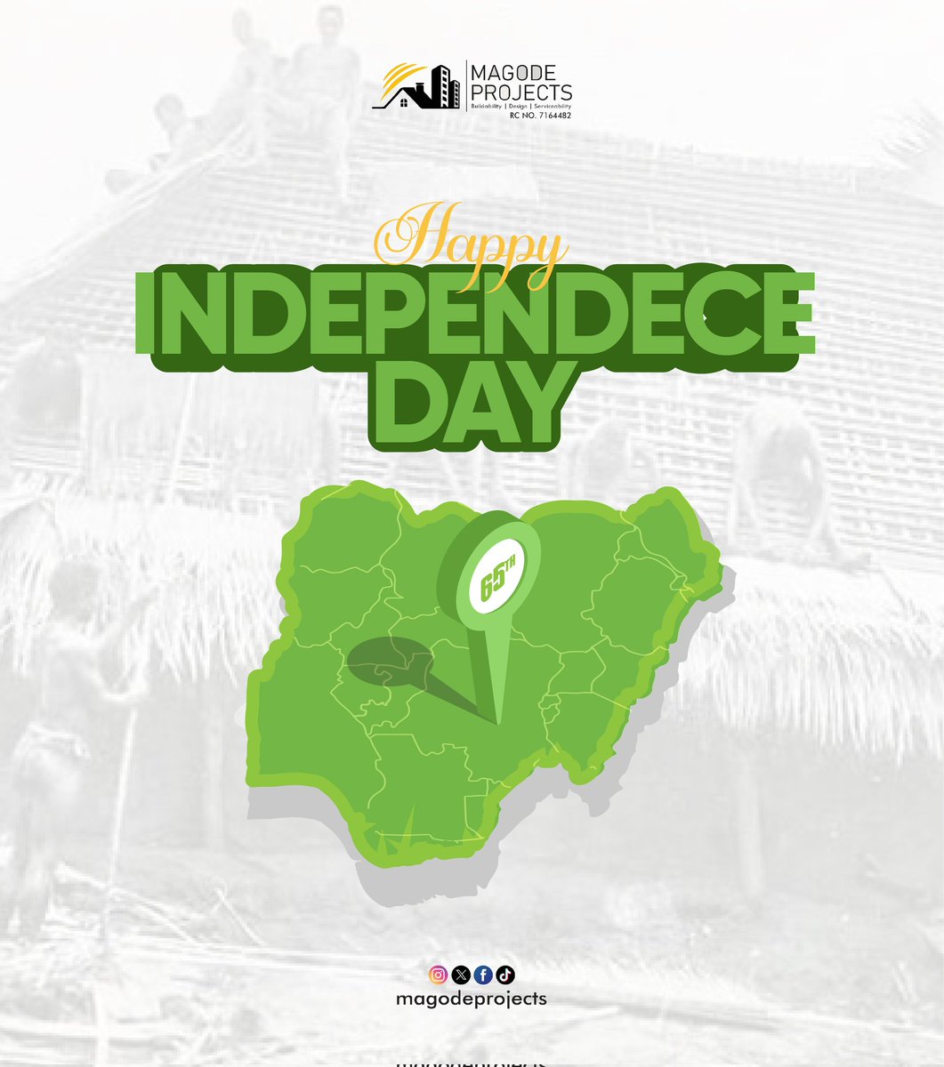 MagodeProjects's tweet photo. HAPPY INDEPENDENCE 
#happyindependence🇳🇬 #naija #65
#magodeprojects
#luxury #3D #2D  #masterpiece #goodlife #architecture  #design #standard #detailing #landscaping #art #construction #abujarealestate #abujabusiness #abujaproperties #abujaconnect https://t.co/7U6UdYzkyi