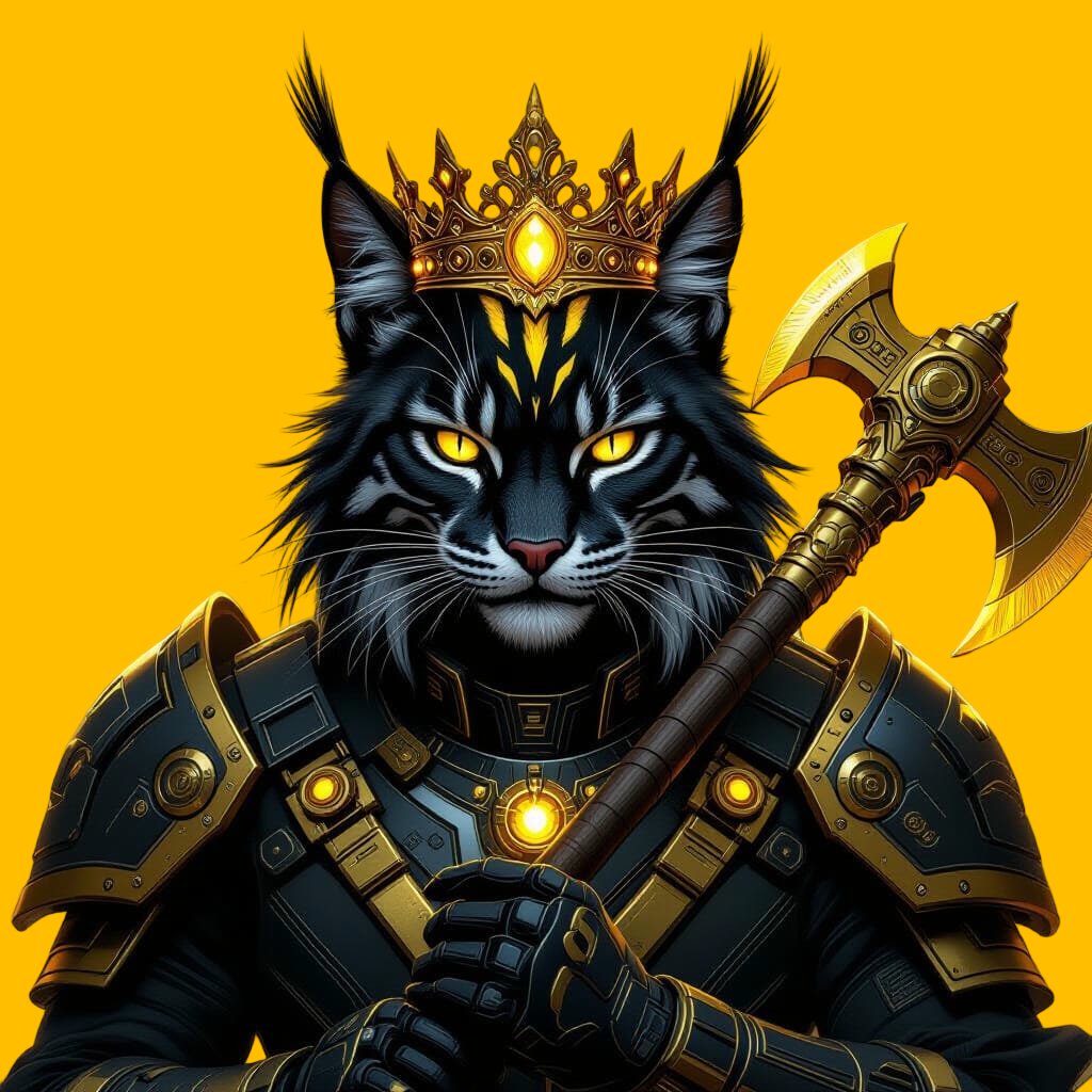 The true rulers of the digital kingdom. 👑 A collection of 1155 fierce Lynx warriors &amp; mythical monarchs. Wielding power on the blockchain.
#NFTs #LYNXNFT #FantasyArt #Solana #NFTCommnity