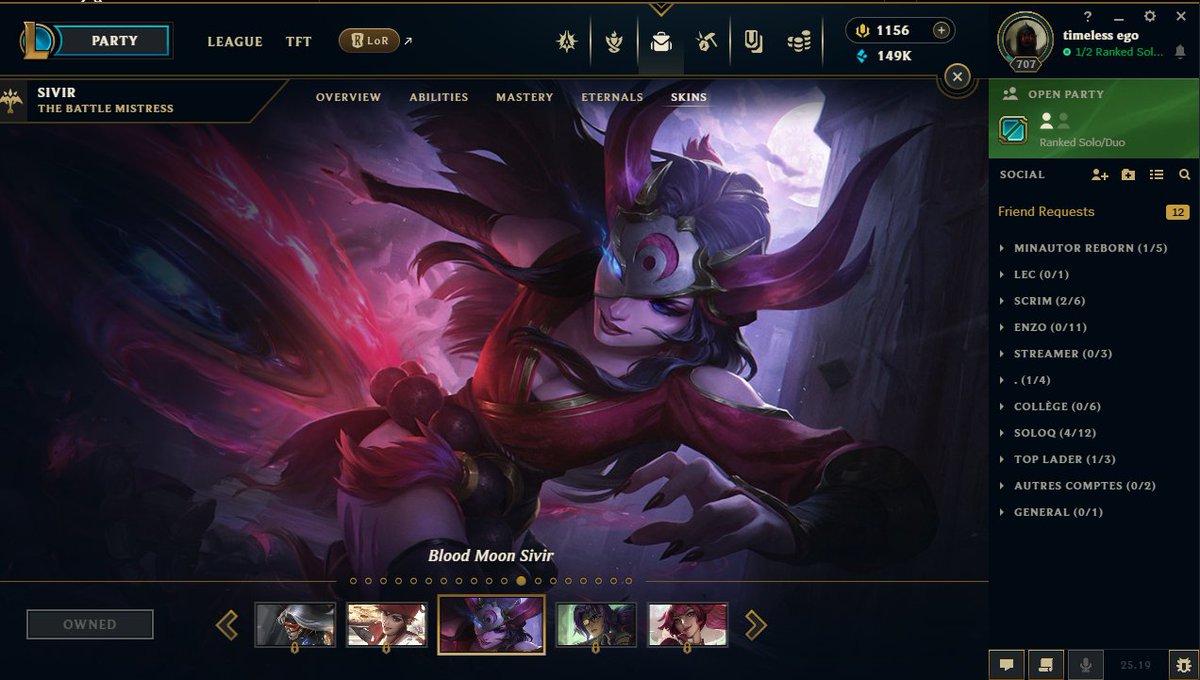 📺 Diamond - 15ans - 2/30 (4h de stream/j pdt 30j) - Objectif jouer contre Caliste une fois dans ma vie.  

🔴Training orienté sur le CSing (only Sivir)