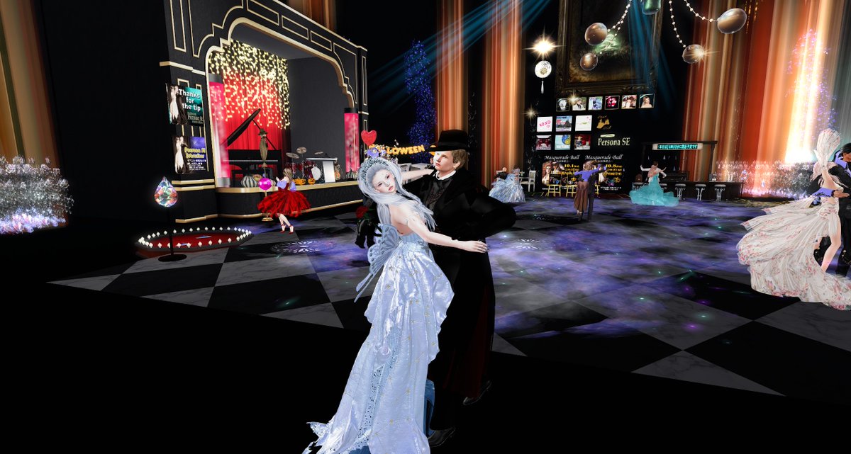 Ballroom Persona SEでは現在
Persona Crews🎵
による仮面舞踏会を開催中です！
座ってまったり☕️ 踊って楽しく🎶
お気軽に ご来場をお待ちしております👠
日時：10月1日(水)
22:00～23:30(日本時間)
<a href="/BallroomPersona/">Ballroom Persona SE</a> @Secondlife @sljp