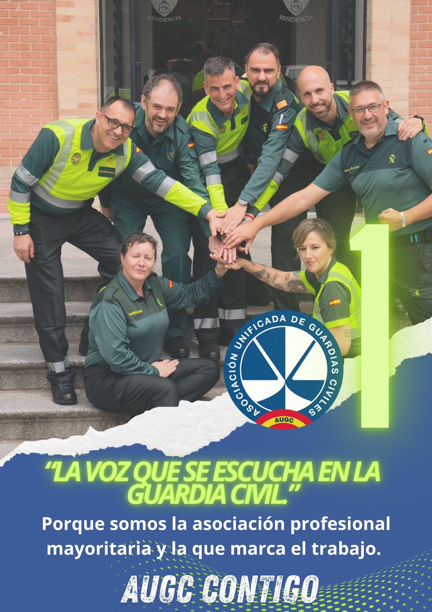 📢 *¡LA VOZ QUE SE ESCUCHA EN LA GUARDIA CIVIL!*

💚 *AUGC* es *la asociación mayoritaria* y la que *marca el trabajo* cada día.

🗳️ En estas elecciones al Consejo, *tu voto cuenta más que nunca*.

✅ Vota, participa en las elecciones al Consejo. 

*AUGC* . Porque si no estamos,