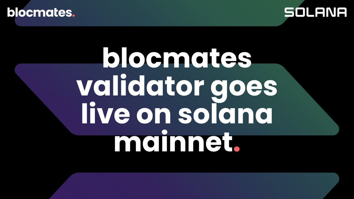 We’re excited to announce that we've officially launched a validator on the Solana mainnet in partnership with our good friends at <a href="/firstset_/">firstset</a>.