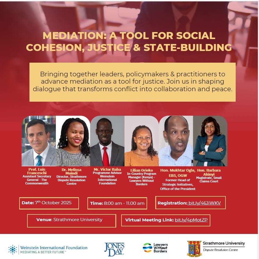 NuruTrustKenya's tweet image. Nuru Trust joins “Mediation: A Tool for Social Cohesion, Justice & State-Building” at Strathmore this October 7, 2025 🎉 Showcasing #CodeForDemocracy + #TeamKweli & #TeamUbantu! Register 👉 bit.ly/46JiWKV