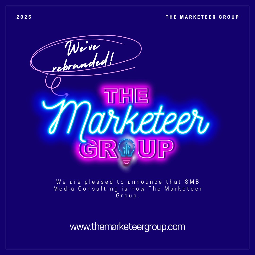 We’ve rebranded! 🎉
From SMB Media Consulting ➡️ The Marketeer Group 🚀
Same passion. Fresh identity. Bigger vision. ✨

Guided by the amazing Stefanie Beach 💡

#TheMarketeerGroup #Rebrand #NewEra