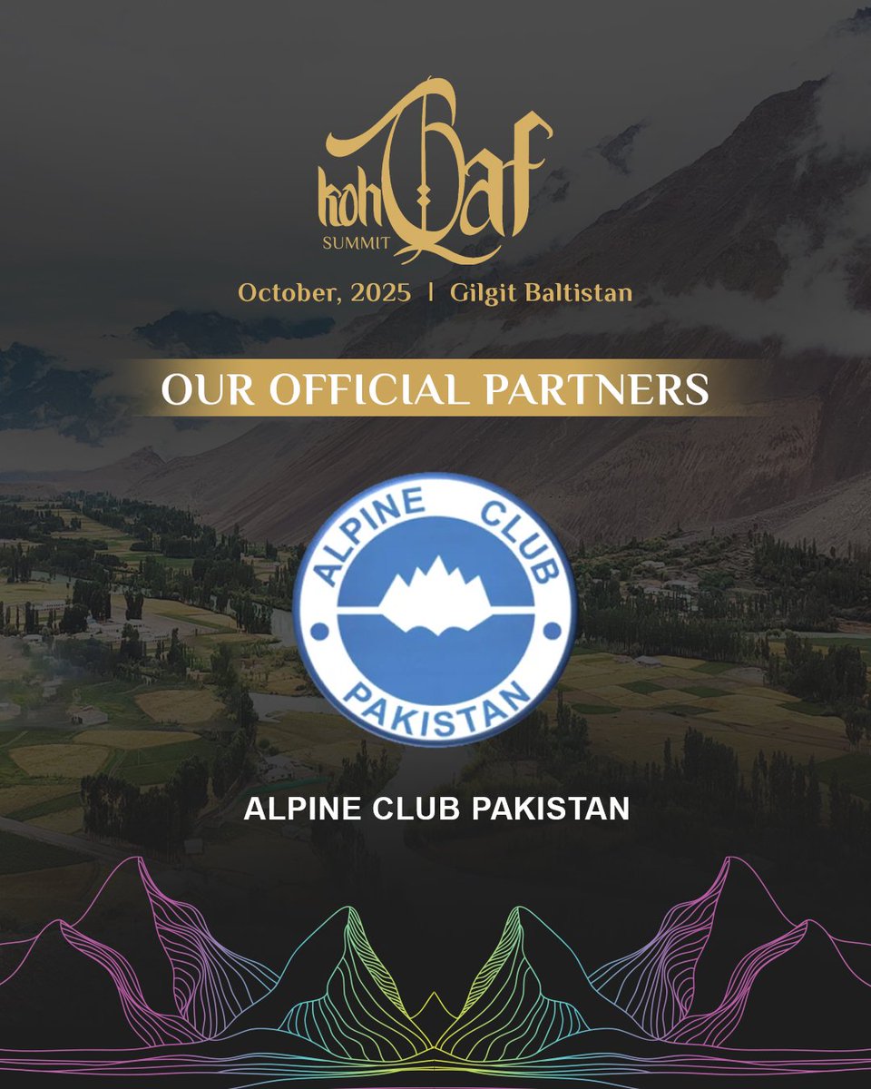 kohqaforg's tweet photo. We are proud to welcome Alpine Club of Pakistan as an official partner of KohQaf Summit 2025

#kohQafSummit #GB2025 #Culture #ClimateAction #SustainableGrowth #Innovation #CommunityEmpowerment #YouthLeadership #CulturalExchange #SDGs #Pakistan https://t.co/Bc5XLKvDys