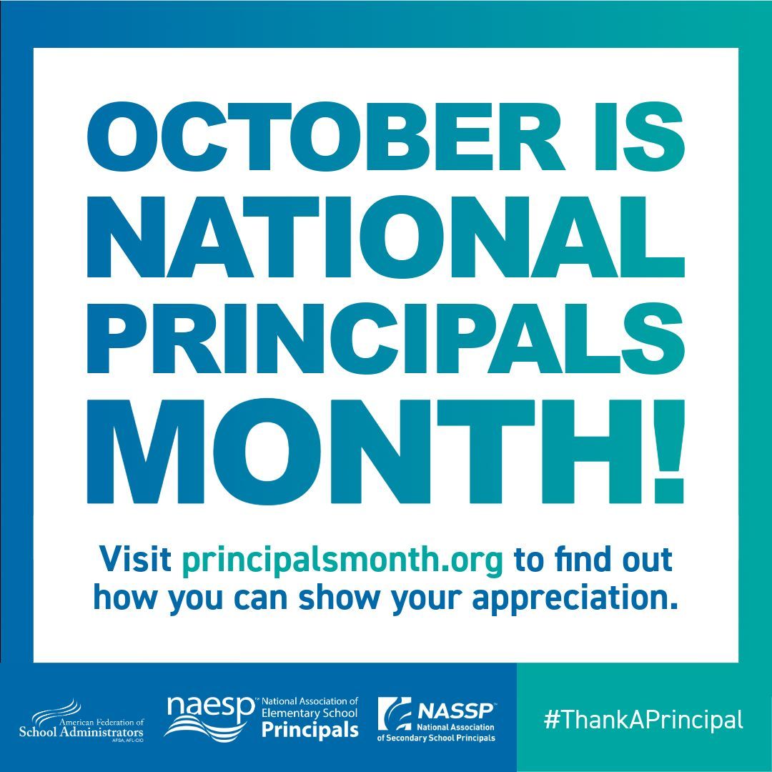 October is #NationalPrincipalsMonth! 🎉 We’re celebrating principals across Indiana for the impact they make every day on schools, staff, and students. Thank you for your leadership! #ThankAPrincipal <a href="/INPrincipals/">IASP</a> <a href="/NAESP/">National Assoc. of Elementary School Principals</a> <a href="/NASSP/">National Assoc. of Secondary School Principals</a> <a href="/AFSAUnion/">The School Leader</a>