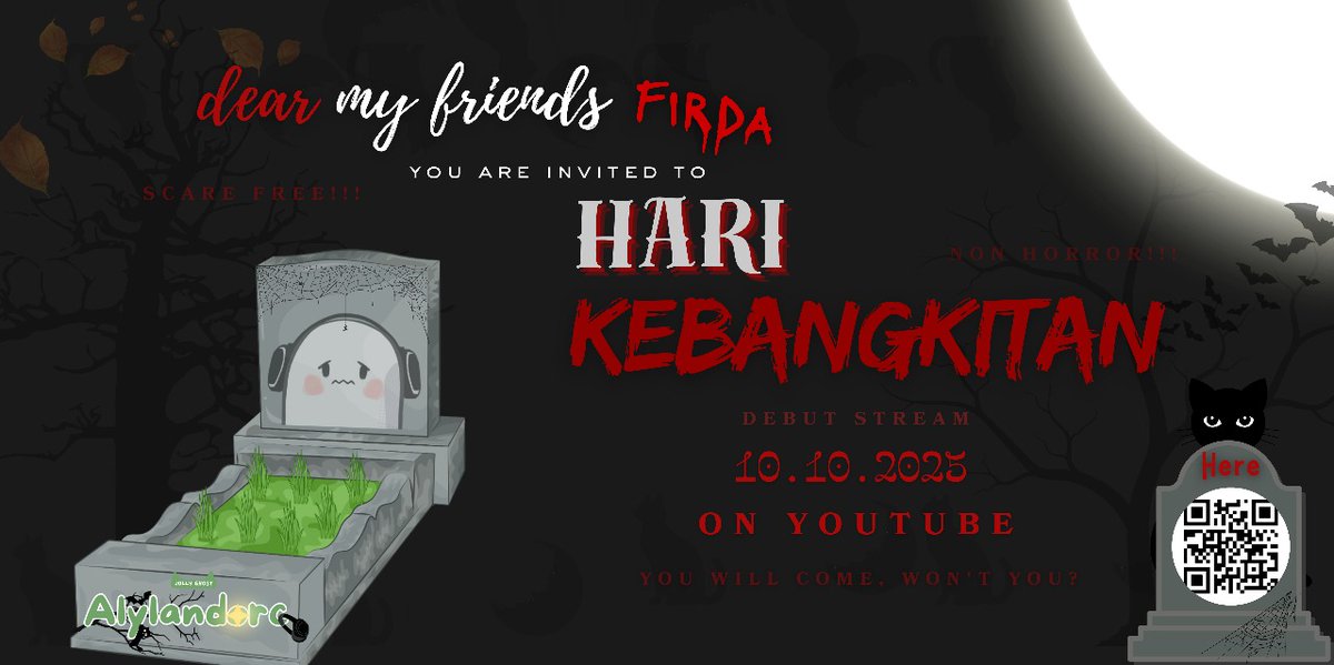 firdAssoy's tweet photo. I got invited by my bestie who’s ready to haunt y’all on October 10th on YouTube. Don’t miss it, go check it out and scan the code to keep the YouTube link! @alylandorc https://t.co/jnEhJ2C22P