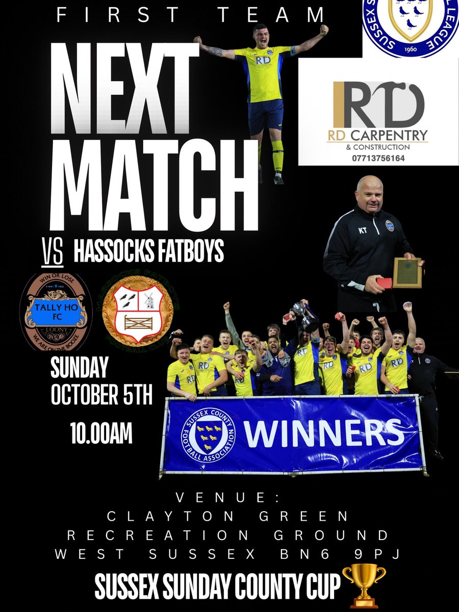 Tally Ho FC (@fctally) on Twitter photo This is huge for the first team after winning the County Cup last year we are coming for the big one this season….🏆 The boys are hoping to continue our trophy hunt and look to overcome our opponents <a href="/OfficialHFBFC/">Hassocks Fatboys FC</a> in the second round🫡 UP THE TALLY ⚫️⚪️ #joe6 #tallyho This is huge for the first team after winning the County Cup last year we are coming for the big one this season….🏆 The boys are hoping to continue our trophy hunt and look to overcome our opponents <a href="/OfficialHFBFC/">Hassocks Fatboys FC</a> in the second round🫡 UP THE TALLY ⚫️⚪️ #joe6 #tallyho