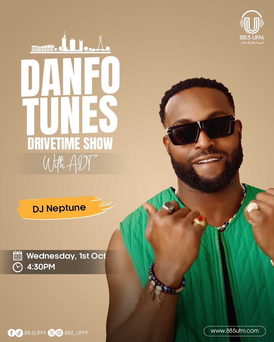 885_ufm's tweet photo. @deejayneptune is live on the touchdown with @adttheog to discuss his 4th studio album ‘Greatness IV’. 

#885ufm https://t.co/4r93dJP2Gz