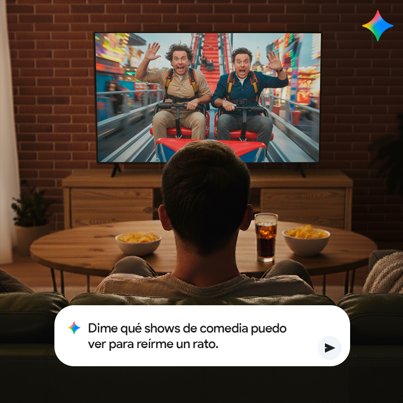 googleespanol's tweet photo. 🎬 ¿No sabes qué ver y quieres reírte un rato?

GUARDA este PROMPT para usar en Gemini:
“Dime qué shows de comedia puedo ver para reírme un rato”

Modifícalo con el mood que quieras: “humor negro”, “stand-up latino”, “series cortas”, etc.