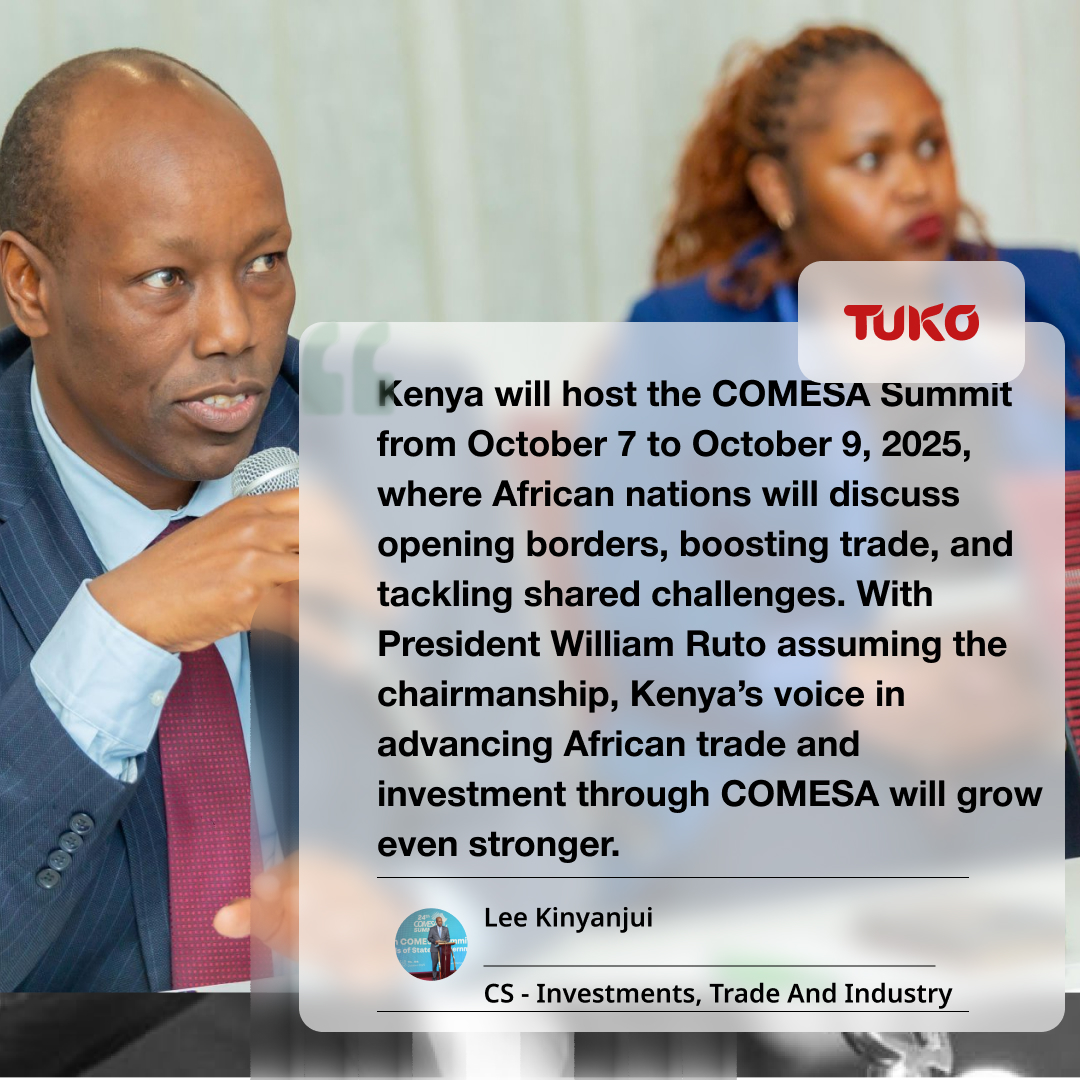 Tuko_co_ke's tweet photo. Kenya is set to host the 24th COMESA Summit of Heads of State and Government from October 7–9, 2025, at KICC, Nairobi.
The event is set to catalyse progress in boosting intra-African trade.
Photos: Lee Kinyanjui (X) intra-African
#tukonews #Kenya #COMESASummit https://t.co/M9yqHpw18Y