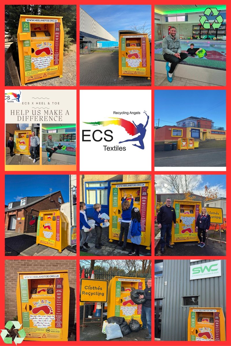 MandyHammond1's tweet photo. We are seeking to place @HeelToeCharity👣recycling bins at locations in the North East for you to donate unwanted clothing etc. This reduces waste & we receive a donation from @ltd_ecs ♻️
Email: mandy@heelandtoe.org.uk
#BizHour #CoDurhamHour
♻️👣😃 https://t.co/yOYVL8W6Jj