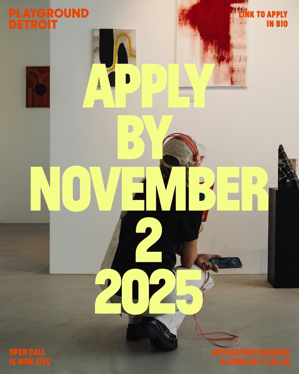 📣 ARTIST OPEN CALL: The Emerging Artist Fellowship 2025 provides financial support &amp; professional mentorship for artists to develop their individual practices, to identify, elevate and promote Detroit-based artistic excellence, 🔗 in bio! APPLY: bit.ly/2025emergingar…