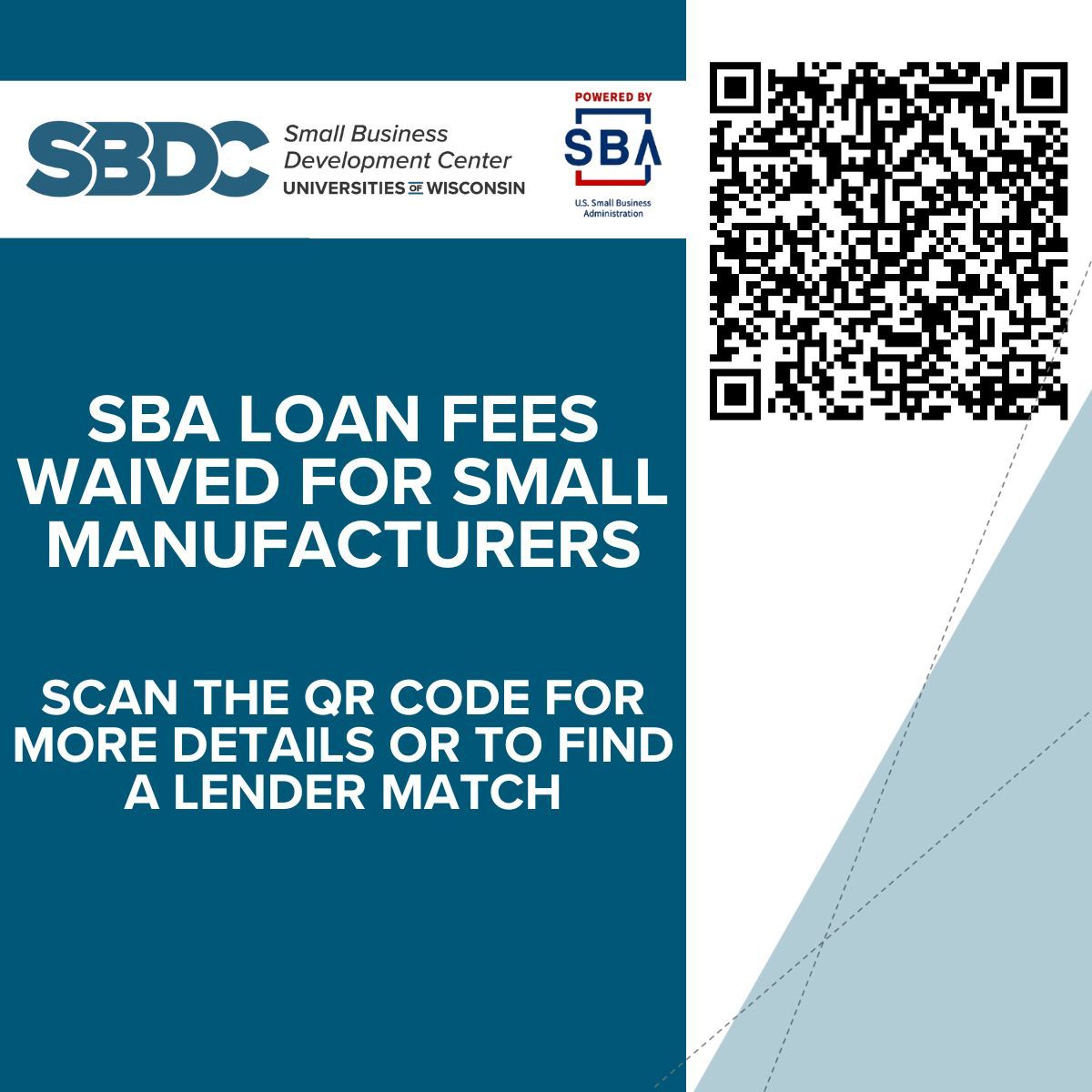 SBA announced it would waive most upfront fees for small manufacturers in fiscal year 2026. With the fee burden reduced, the SBA will empower more small manufacturers with the capital to increase hiring, growth, and production.  buff.ly/ywyPCAq