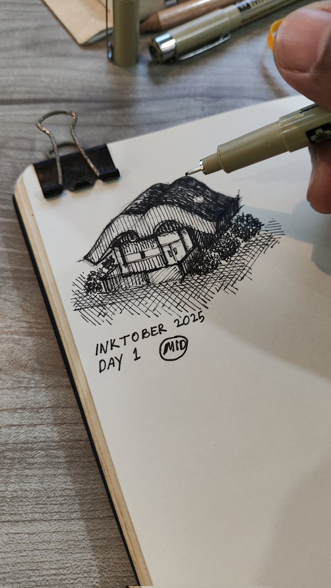 mid181195's tweet photo. Mustache cottage - Inktober 2025 Day 1 https://t.co/QN0o4ePPCO