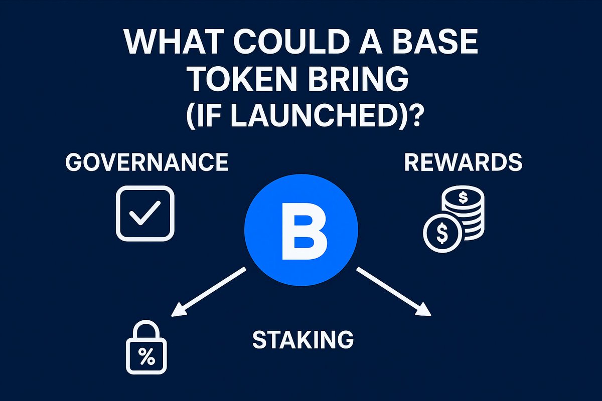 Davidon55776513's tweet photo. “Benefits of a Base Token”

What could a Base token bring (if launched)?
• Governance rights
• Network incentives / rewards
• Staking or fee sharing
What do you think it should do?
#BaseToken @base https://t.co/TGyvjprSrN