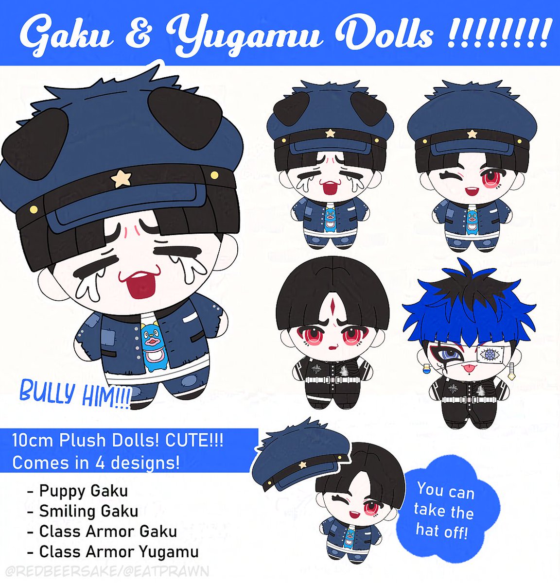 [RT❤️]
Hello! I'm opening POs for 10cm Hunderd Line Gaku and Yugamu dolls! 👁️🧢

📅Oct 1st-Nov 30th
🌐 Intl + US GO available!
🔗 and details in the reply! 

#hndr_FA #ハンドラ美術部