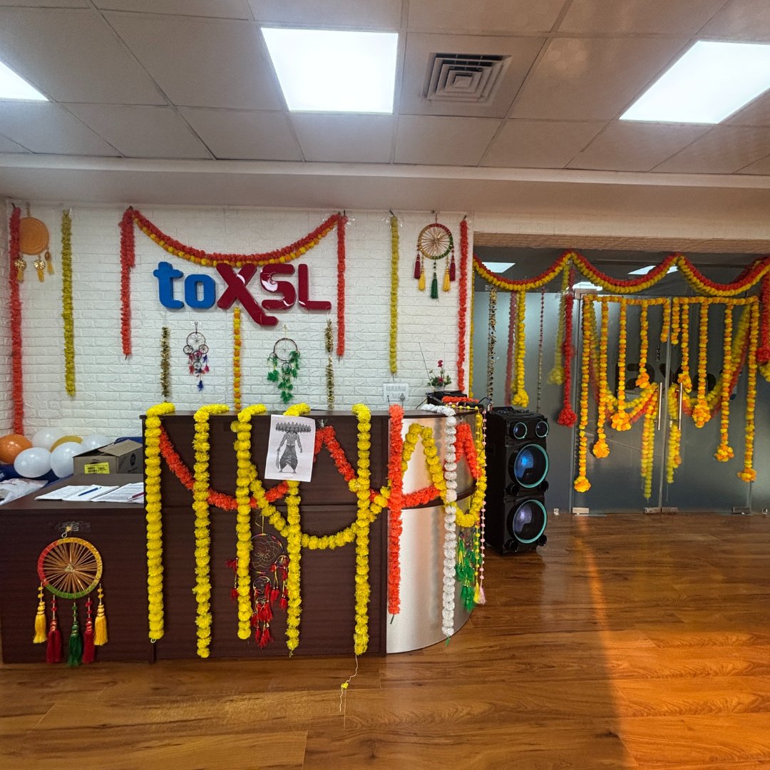 ToXSL's tweet photo. We came together this Dussehra to celebrate not just the victory of good over evil, but unity, culture & team spirit! 🌸
Wishing you all a joyful #Dussehra from the ToXSL family!
#ToXSL #HappyDussehra #Vijayadashami #FestivalOfVictory #GoodOverEvil https://t.co/gSvK07tt9z