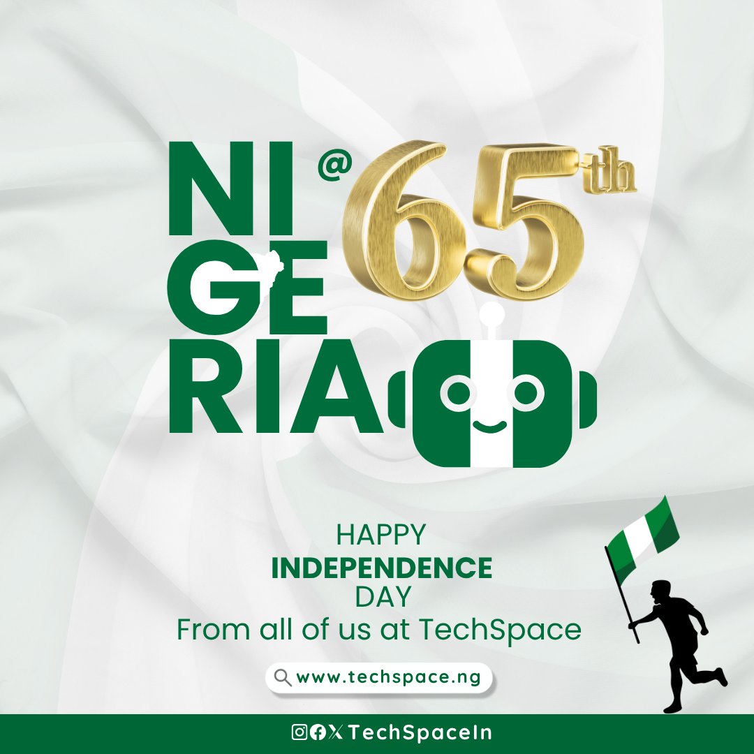 TechSpaceIn's tweet image. Happy Independence Day Nigeria!

#NigeriaIndependenceDay